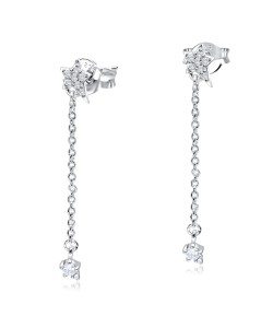 Shining Star CZ Stone With Chain Drop Earring Stud STS-5547